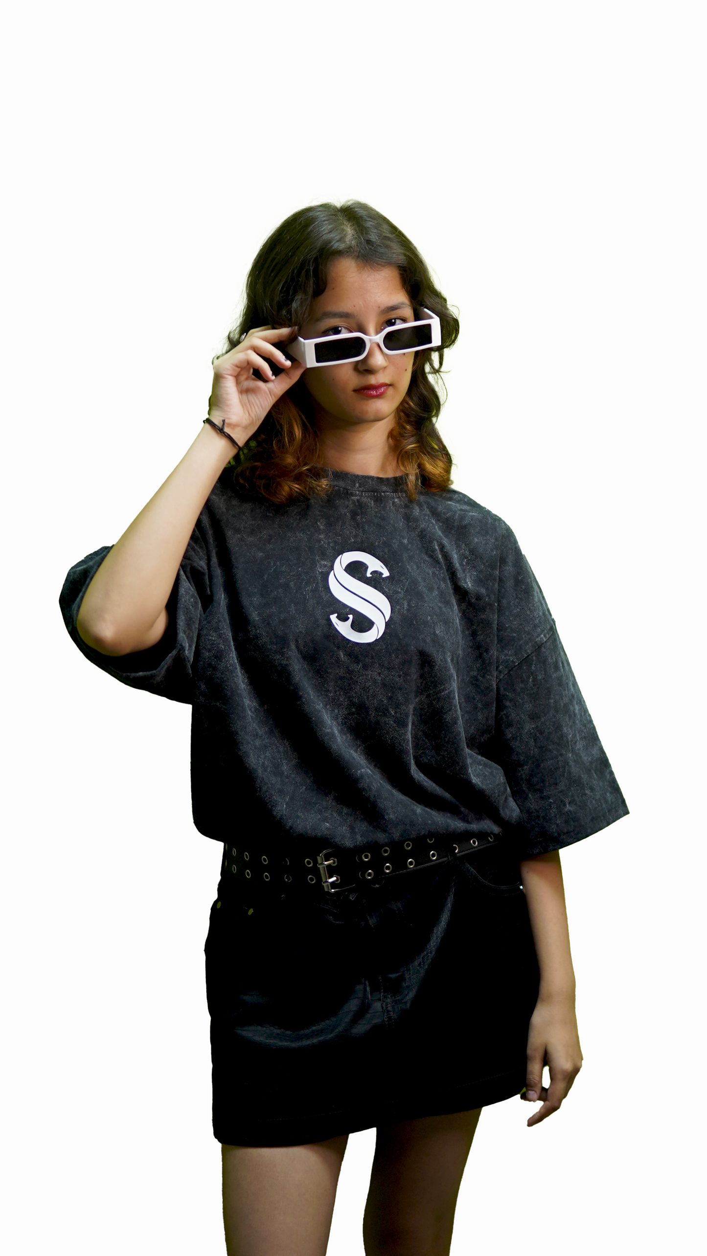 Good Vibes Acid Washed Oversized Tee