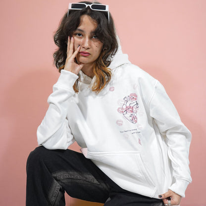 Heart Covered with Kisses Oversized Hoodie