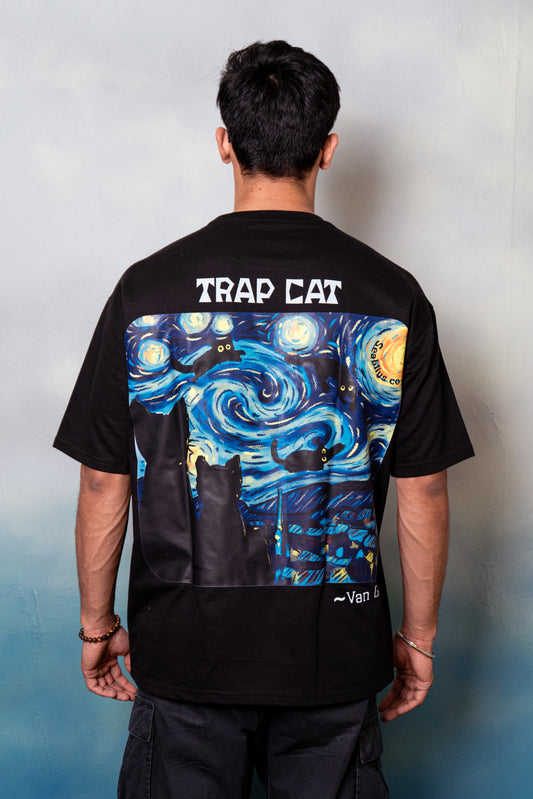 Trap Cat Starry Sky Oversized T-Shirt