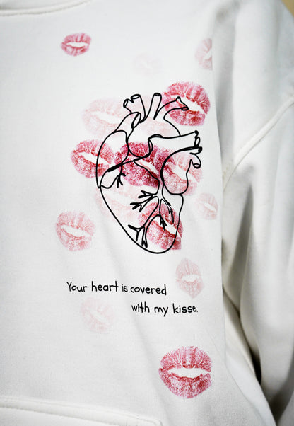 Heart Covered with Kisses Oversized Hoodie