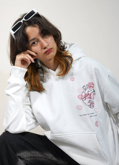 Heart Covered with Kisses Oversized Hoodie